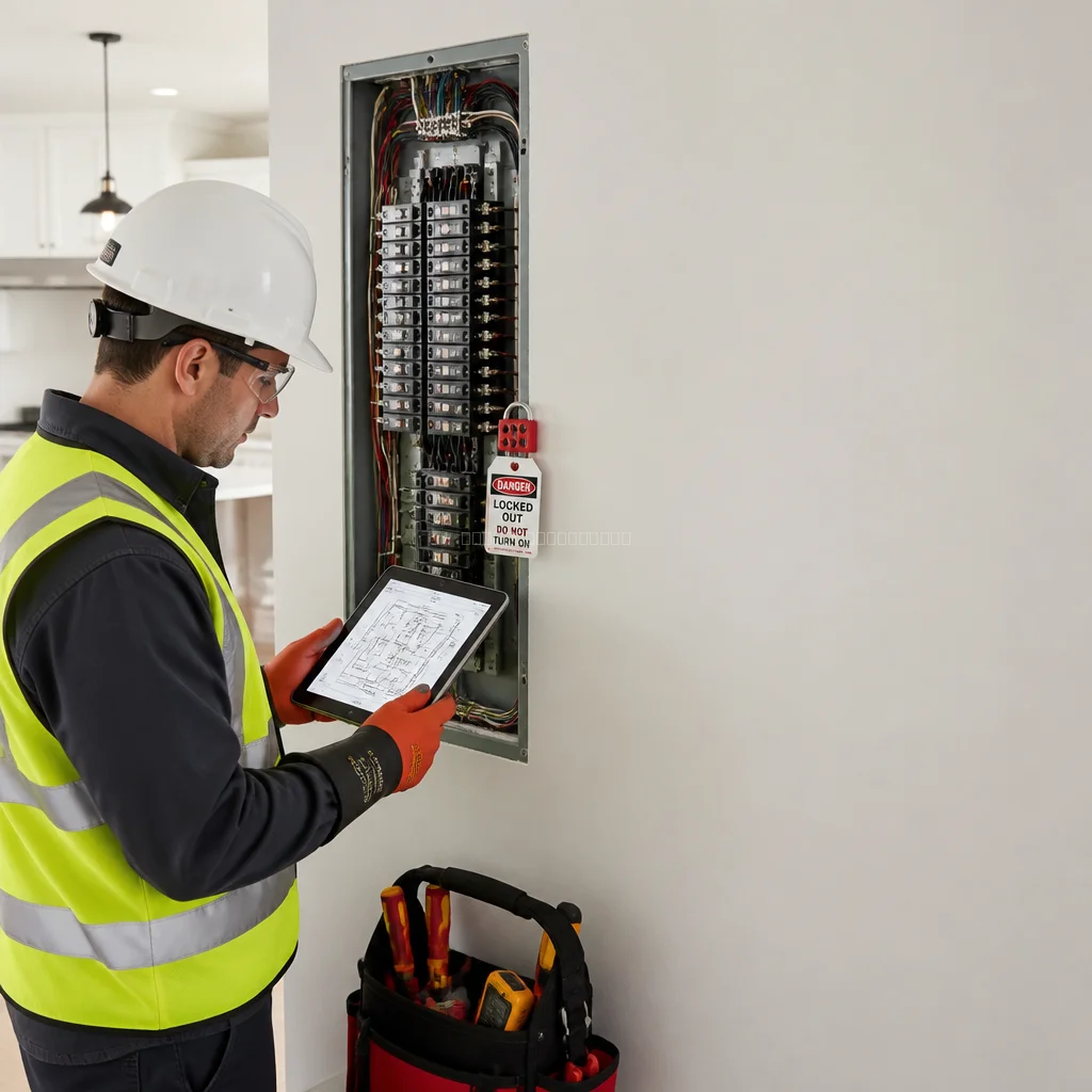 Cableado en taller industrial